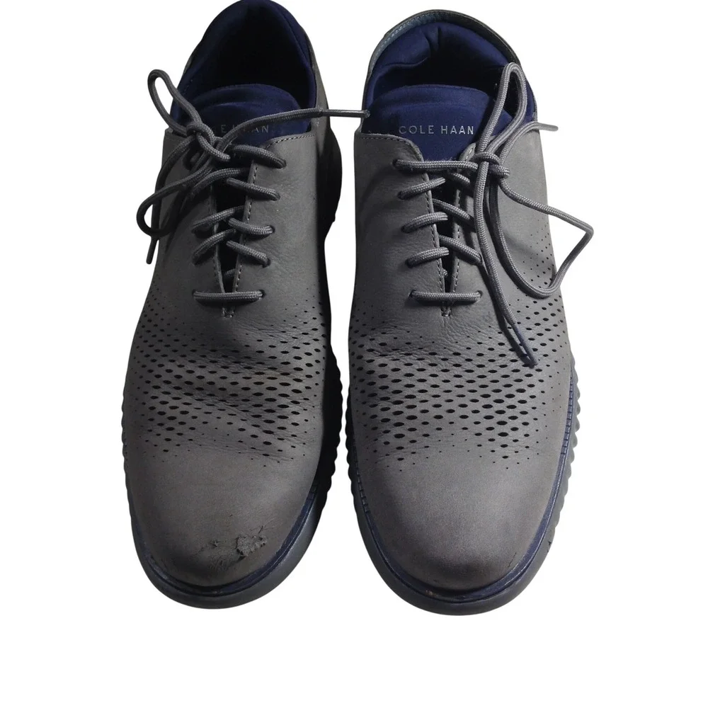 Cole Haan ZeroGrand Men's Size 10 Grey Navy Wingtip Oxford